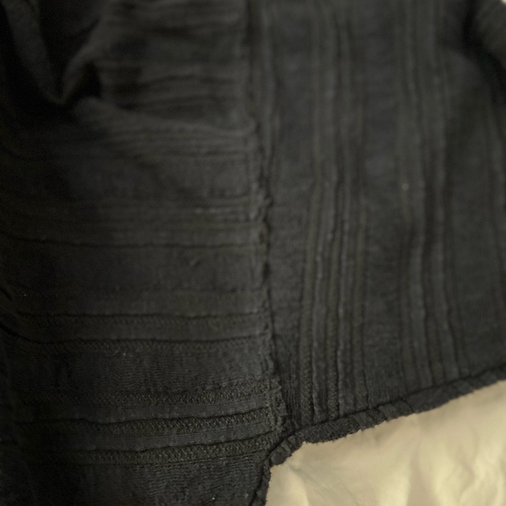 FREE PEOPLE WE THE FREE Textured Knit Blouson Sleeve Slouchy Top‎ Black L - Picture 5 of 10
